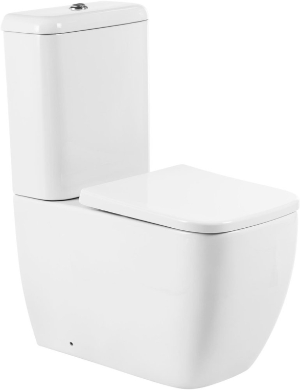 Напольный унитаз BelBagno Alpina с бачком и микролифтом, безободковый BB10100CP+BB10100T+BB2032SC