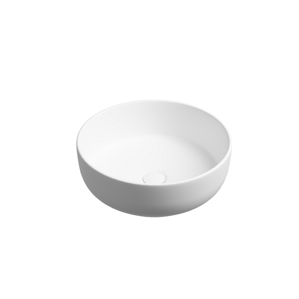 Раковина накладная CERAMICANOVATaycan, круглая, диаметр 375 мм, высота 140 мм, белая матовая
