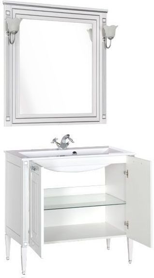 Мебель для ванной Aquanet Паола 90 белый/серебро (литьевой мрамор) 00182133