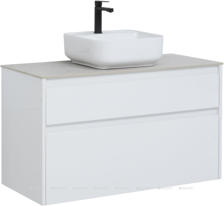Тумба под раковину Aquanet Nova Lite 100 белый (2 ящика) 00242581