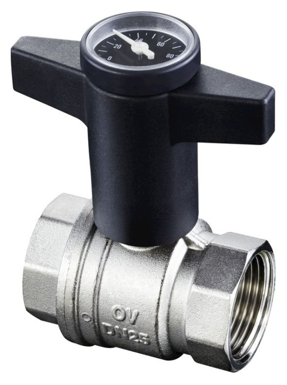 Кран шаровый Oventrop Optibal 1" ВР с термометром (1078008)