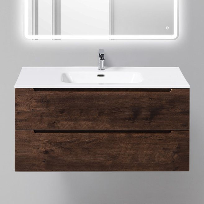Тумба с раковиной BelBagno Etna 100 rovere moro (ETNA-1000-2C-SO-RW-P+BB1000ETL)