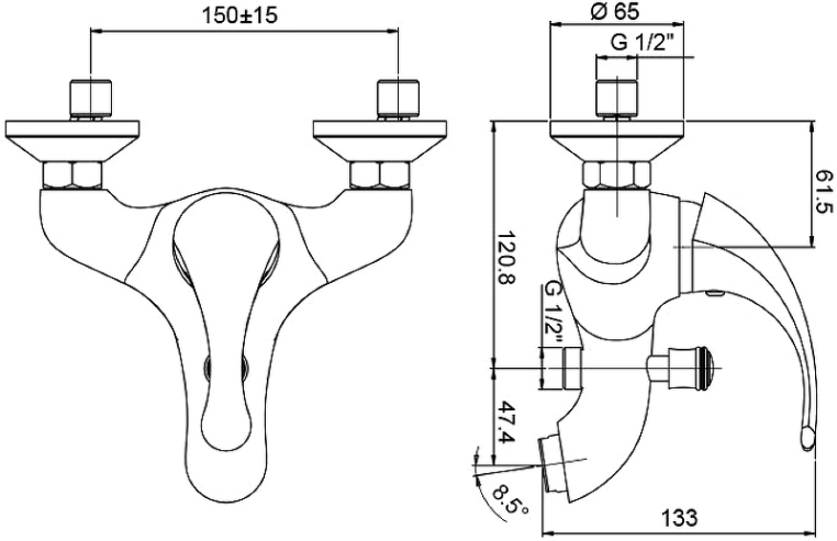 Смеситель для ванны Paini Fiori F2CR111LMKM хром
