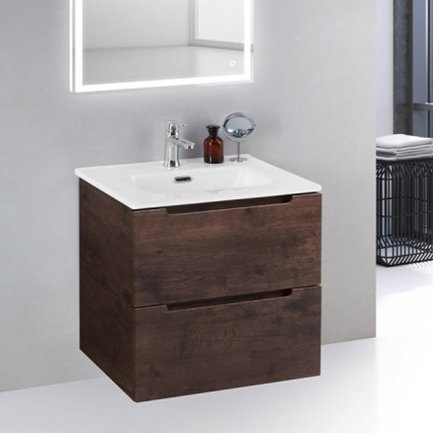 Тумба с раковиной BelBagno Etna 39 60 rovere moro (ETNA39-600/390-2C-SO-RW-P+BB600/390ETL)