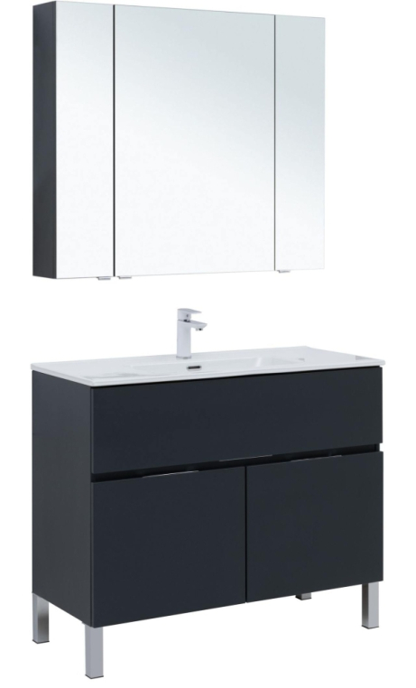 Мебель для ванной Aquanet Алвита New 100 1 ящик, 2 дверцы, антрацит 00273988