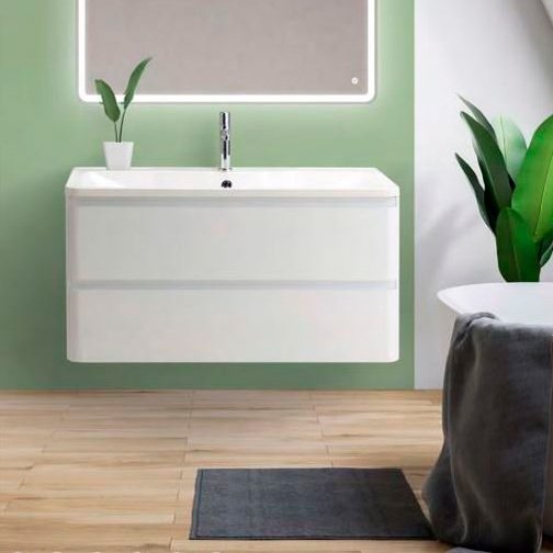 Тумба под раковину BelBagno Albano 80 подвесная bianco lucido (ALBANO-800-2C-SO-BL)