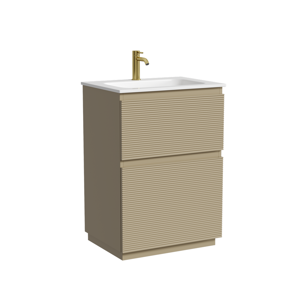 Тумба напольная SANCOS Folk Floor 590х445х850, c двумя ящиками оснащенными доводчиками, Капучино, арт.FL60FCP