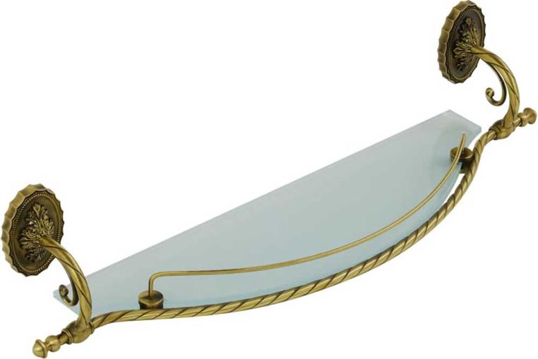 Полка c галереей Migliore Edera 16898 стекло/бронза L65 см