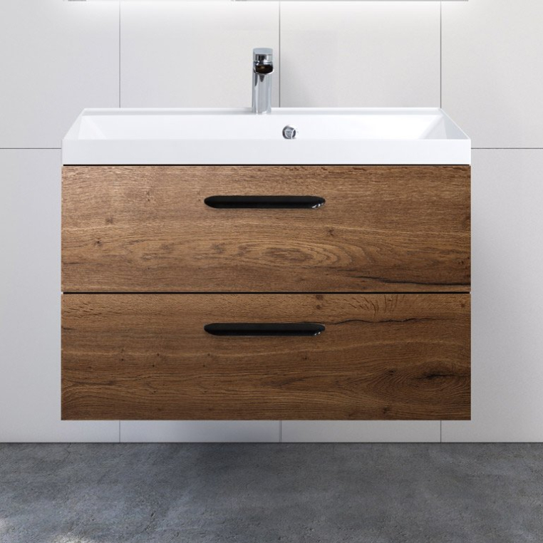 Тумба с раковиной BelBagno Aurora 80 rovere tabacco (AURORA-800-2C-SO-RT+BB800/450-LV-MR-AST+8.1135.192160.42)