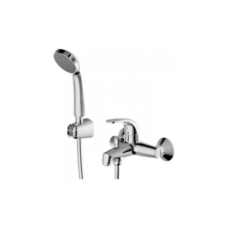 Смеситель для ванны с коротким изливом с аксессуарами Bravat Fit F6135188CP-B-RUS