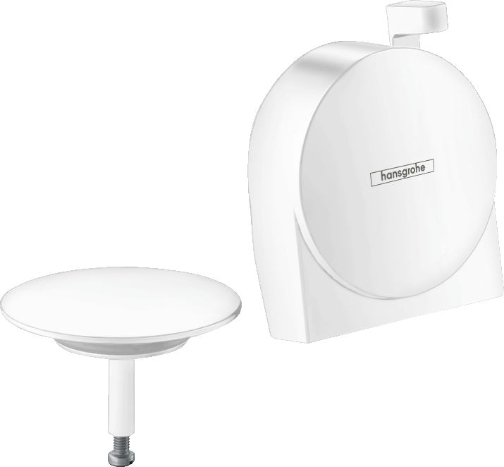 Излив на ванну Hansgrohe Exafill S с набором для слива и перелива (внешняя часть) матовый белый (58117700)