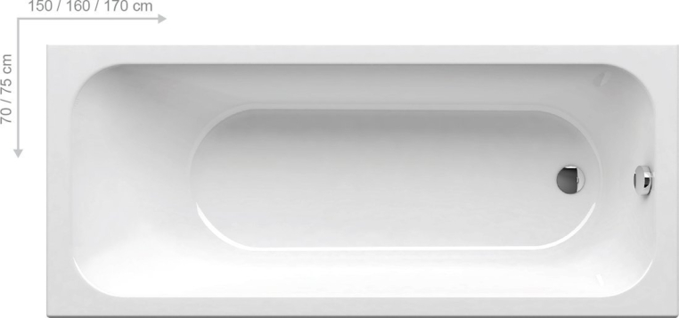 Акриловая ванна Ravak Chrome 150x70 C721000000+CY00000000 с опорной конструкцией