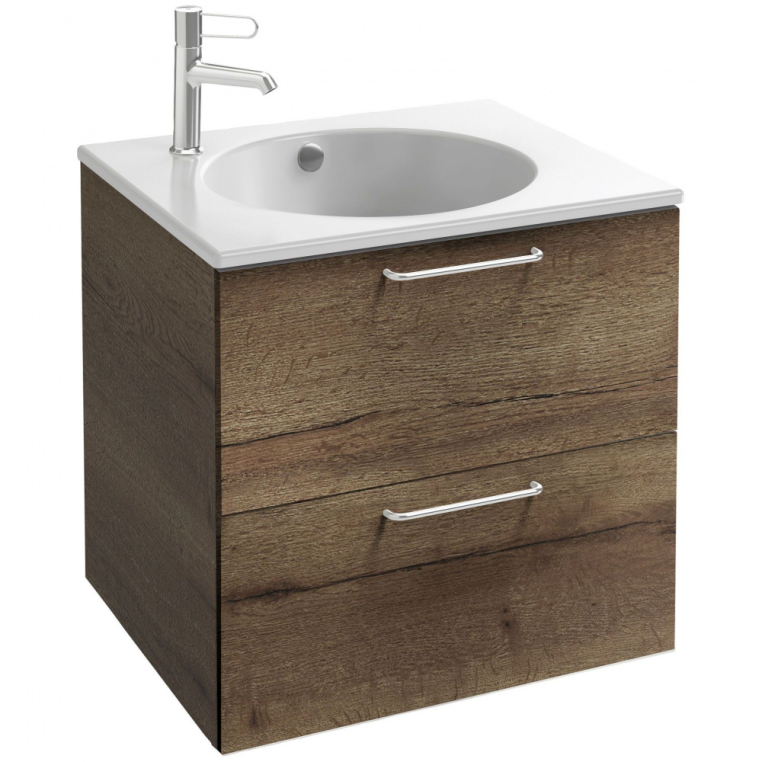 Тумба с раковиной Jacob Delafon Odeon Rive Gauche EB2520-R5-E52+EXBA112-00 Дуб Табак