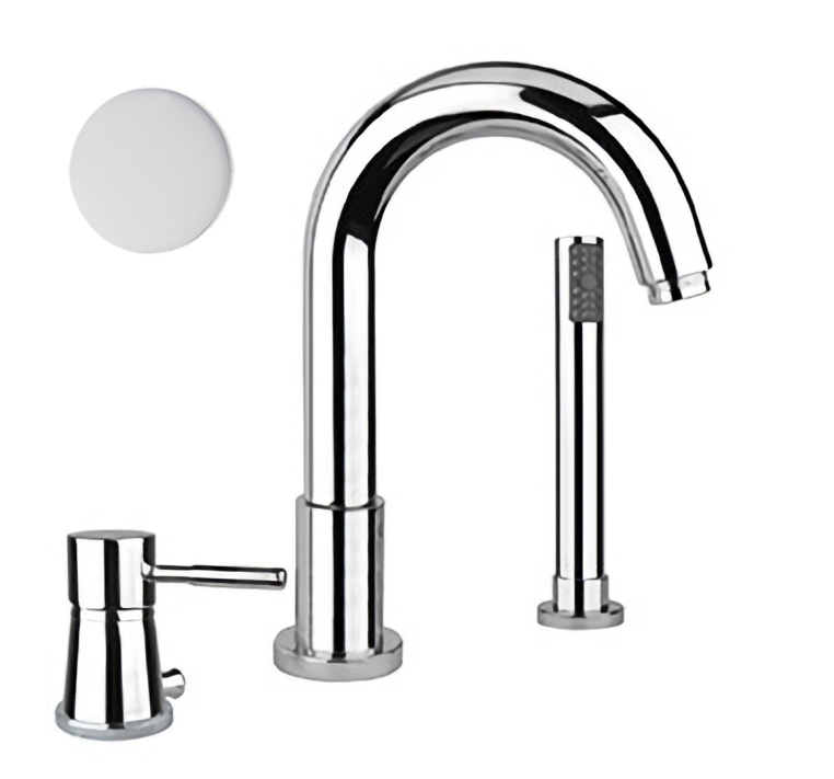 Смеситель на борт ванны Webert Rimini RI850701740, белый (внешняя часть)