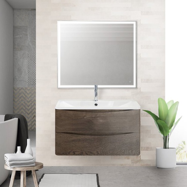 Комплект мебели BelBagno Acqua 80 подвесная, robere nature grigio (ACQUA-800-2C-SO-RNG+BB800/455-LV-MR-ALR+SPC-GRT-800-800-LED-TCH)