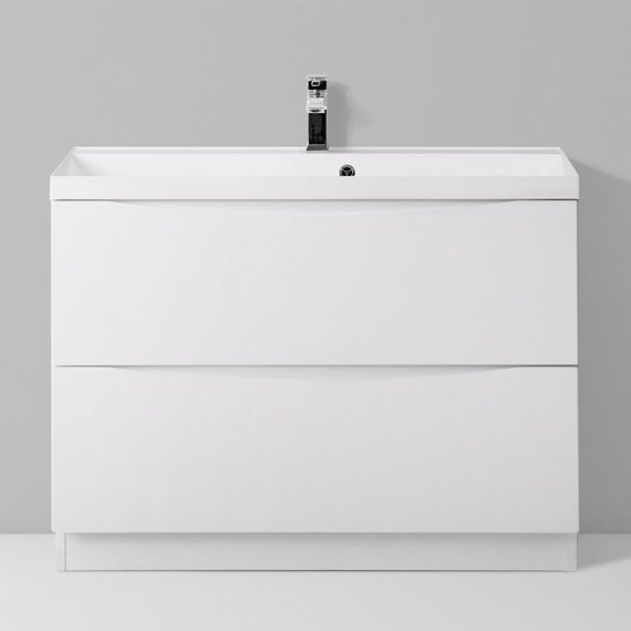 Тумба с раковиной BelBagno Marino 80 bianco lucido, напольная (MARINO-800-2C-PIA-BL-P+BB800/450-LV-MR-AST)