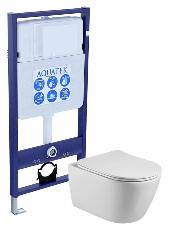 Унитаз с инсталляцией Set Aquatek Бетта унитаз Aquatek Бетта AQ1253W-00 +тонкое сиденье soft-close+ инсталляция Aquatek Standard INS-0000012