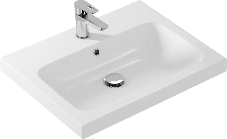 Раковина Cersanit Colour COL 60 B 1 отв., белый, Сорт1 прямоугольная (S-UM-COL60/1-w)