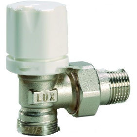 12722721 LUXOR RS 2512/A 1/2" Радиаторный вентиль угловой под термо/электро головку, присоединение EU