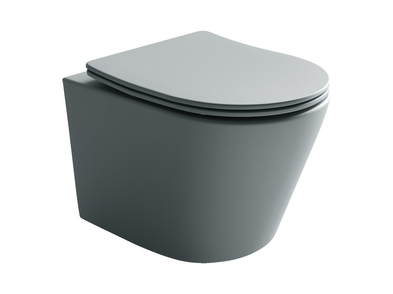 Подвесные унитазы CERAMICANOVA CN6000MH Подвесной унитаз Balearica Rimles цвет Антрацит Матовый 490*365*360 с крепежом, с сиденьем-