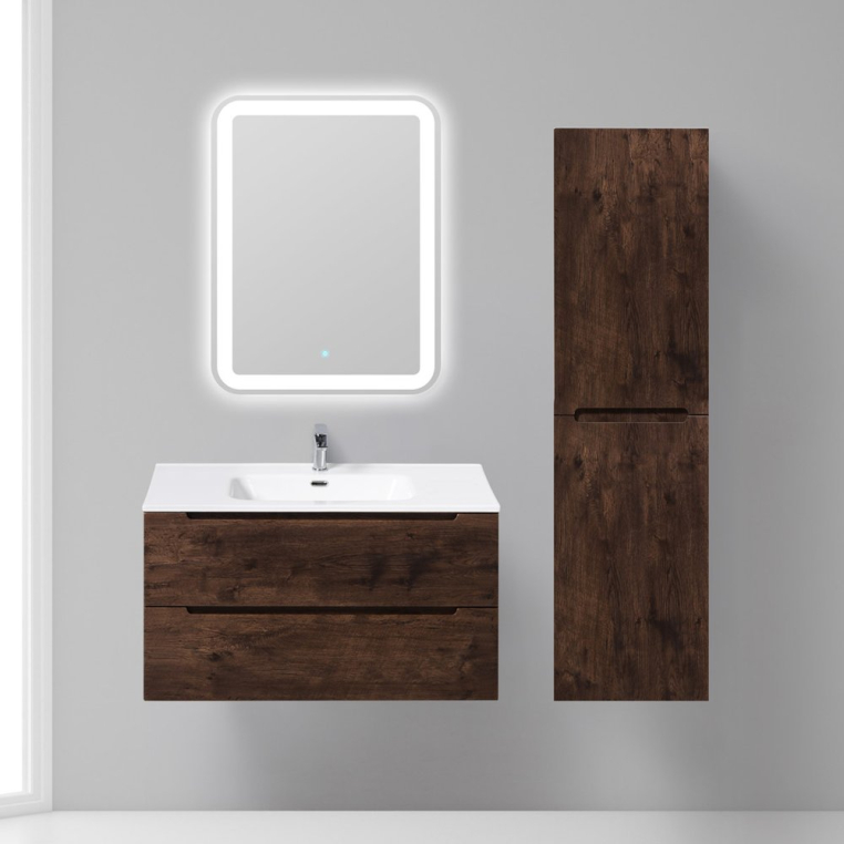 Комплект мебели BelBagno Etna 90 rovere moro (ETNA-900-2C-SO-RW-P+BB900ETL+SPC-GRT-900-800-LED-TCH)