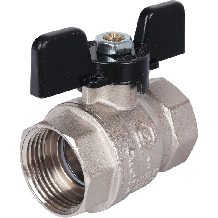 STOUT Кран шаровой стандартнопроходной, ВР/ВР, ручка бабочка 1/2" (SVB-0012-000015)