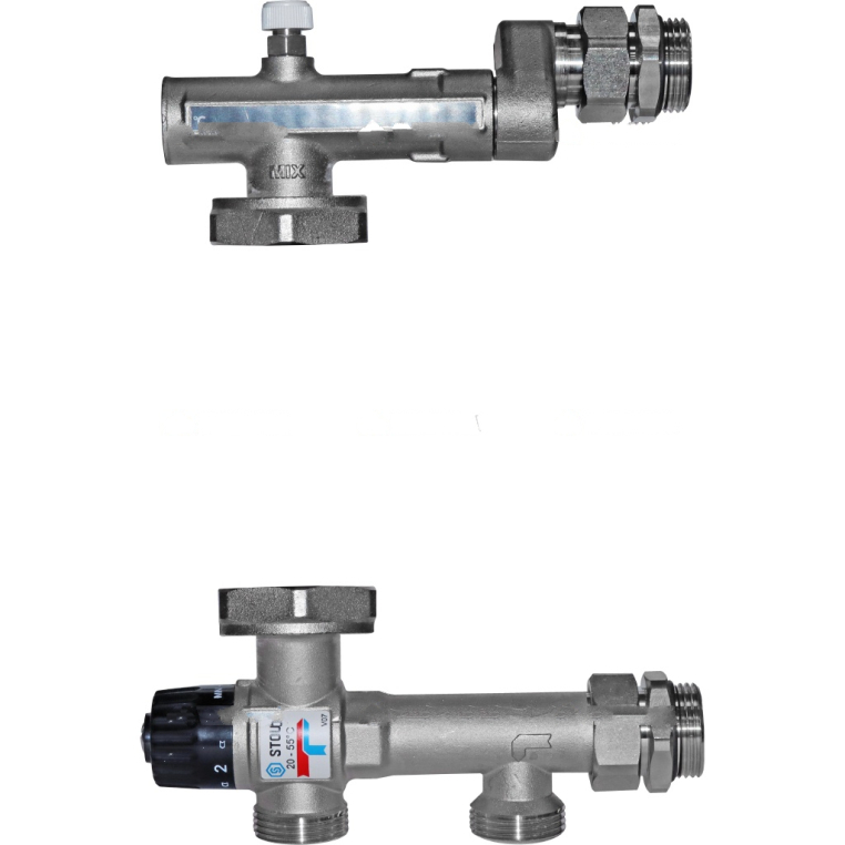 SDG-0120-005010 STOUT Насосно-смесительный узел с термостатическим клапаном 20-55°C, без насоса