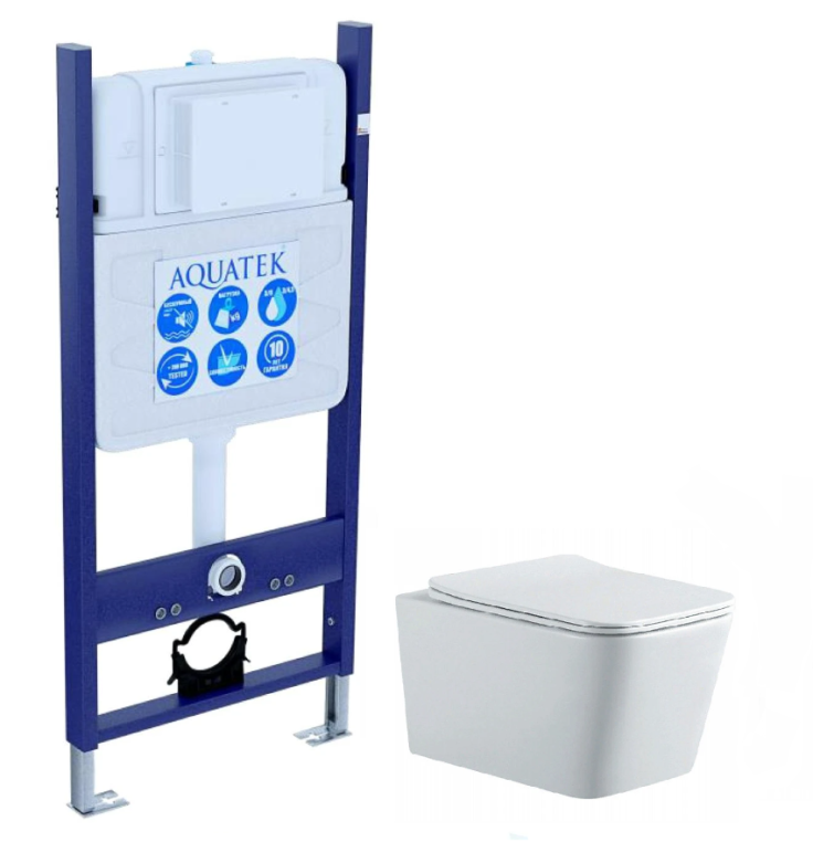 Комплект SET AQUATEK ЛИБРА N-14 унитаз AQ0530N-00+тонкое сиденье soft-close+инсталляция Aquatek