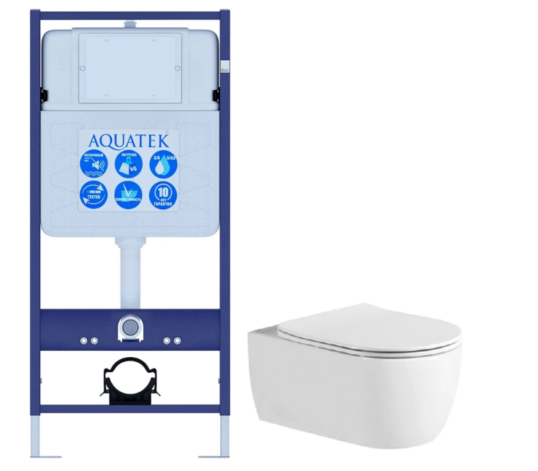 Унитаз с инсталляцией Set Aquatek Европа new унитаз Aquatek Европа AQ1106L-00+инсталляция Aquatek INS-0000012+звукоизоляционная прокладка+сиденье soft-close