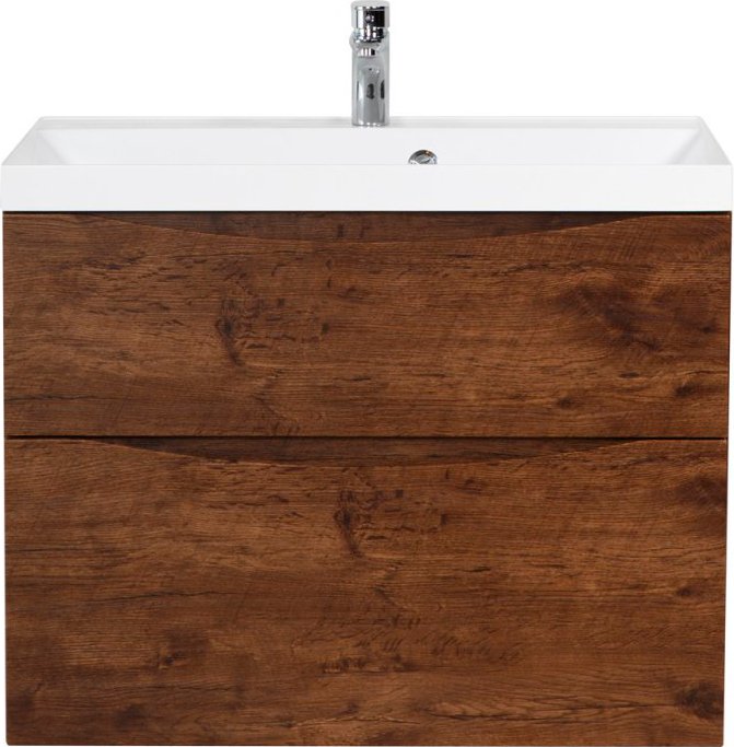 Тумба с раковиной BelBagno Marino H80 rovere moro (MARINO-H60-800-2C-SO-RW-P+BB800/450-LV-MR-AST)