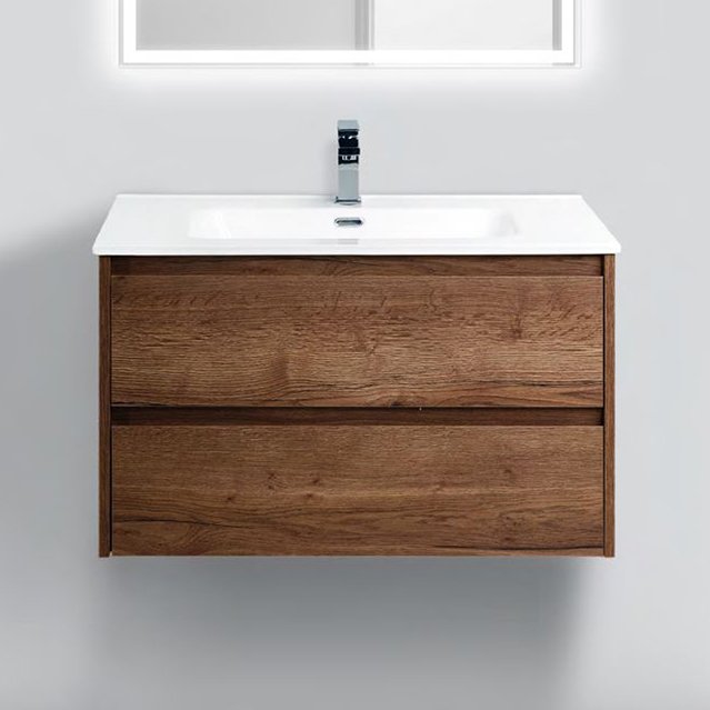 Тумба с раковиной BelBagno Kraft 80 rovere tabacco (KRAFT-800-2C-SO-RT+BB800ETL)