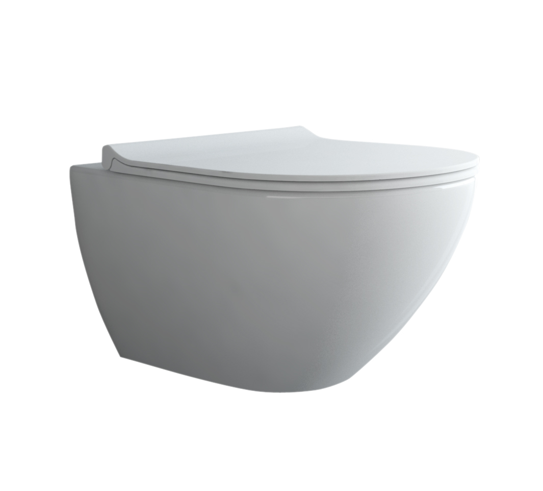 Унитаз BERGES подвесной PUMA XL Rimless 55 см, сиденье дюропласт Toma Slim SO, микролифт, быстросъем