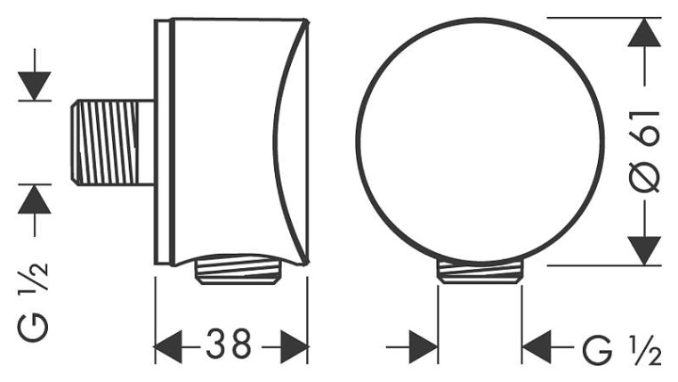 Шланговое подключение Hansgrohe FixFit S 26453140 с клапаном обратного потока, бронза