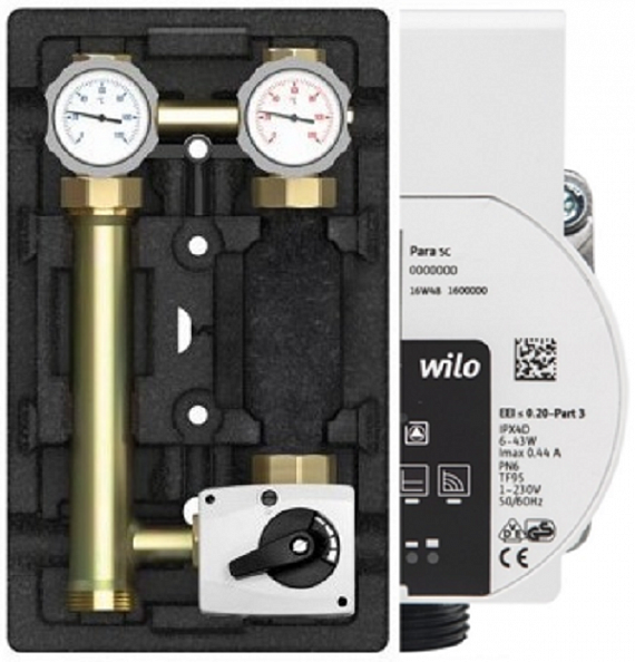 Насосная группа Meibes MK ME 66831.36WIMRU, 1", с сервоприводом справа и насосом Wilo Para SC 25-7.0 (M66831.36WIMRU)