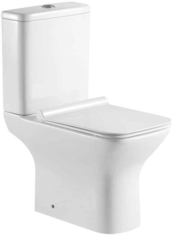 Напольный унитаз Aquanet Cube с бачком и микролифтом, безободковый Cube 2-C+Cube 2-C-1