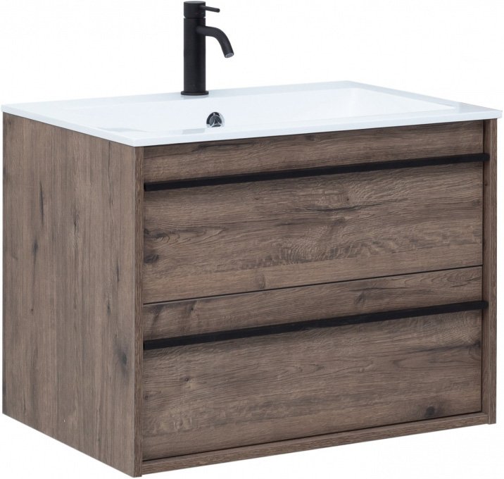 Тумба с раковиной Aquanet Lino 70 дуб веллингтон (00253911+00270159)