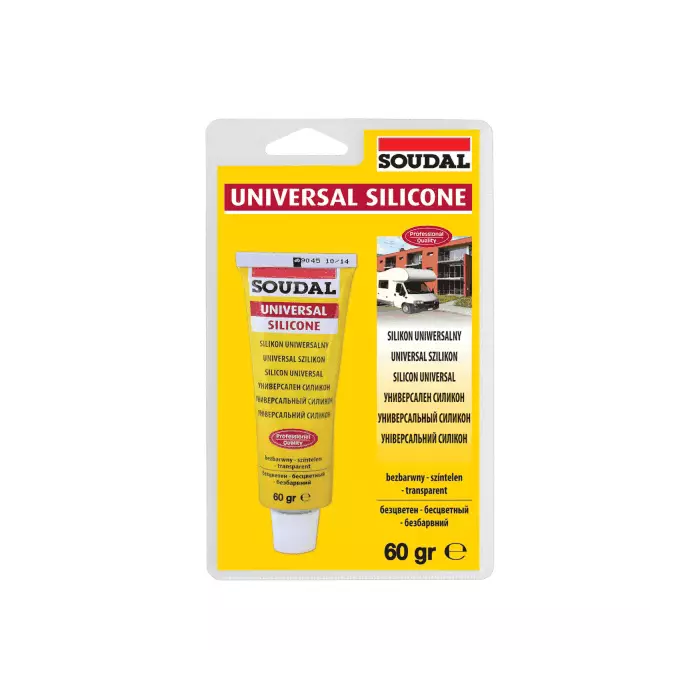 Герметик силиконовый универсальный тюбик 60мл бесцветный Soudal 120032