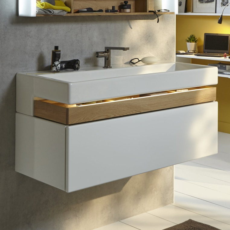 Тумба с раковиной Jacob Delafon Terrace 100 белый лак (EB1187-G1C+EXC112-00)