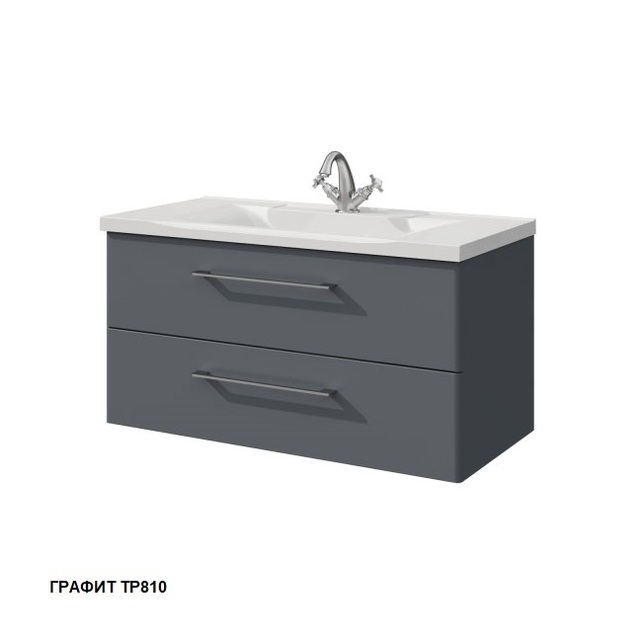 Тумба с раковиной Caprigo Accord 90 см графит 2218-TP810+GC18R 2218