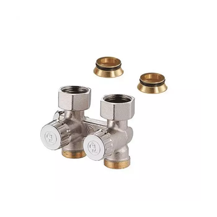 Узел нижнего подключения R383 Ду 20 Ру10 3/4"x3/4"ЕК прямой Giacomini R383X002