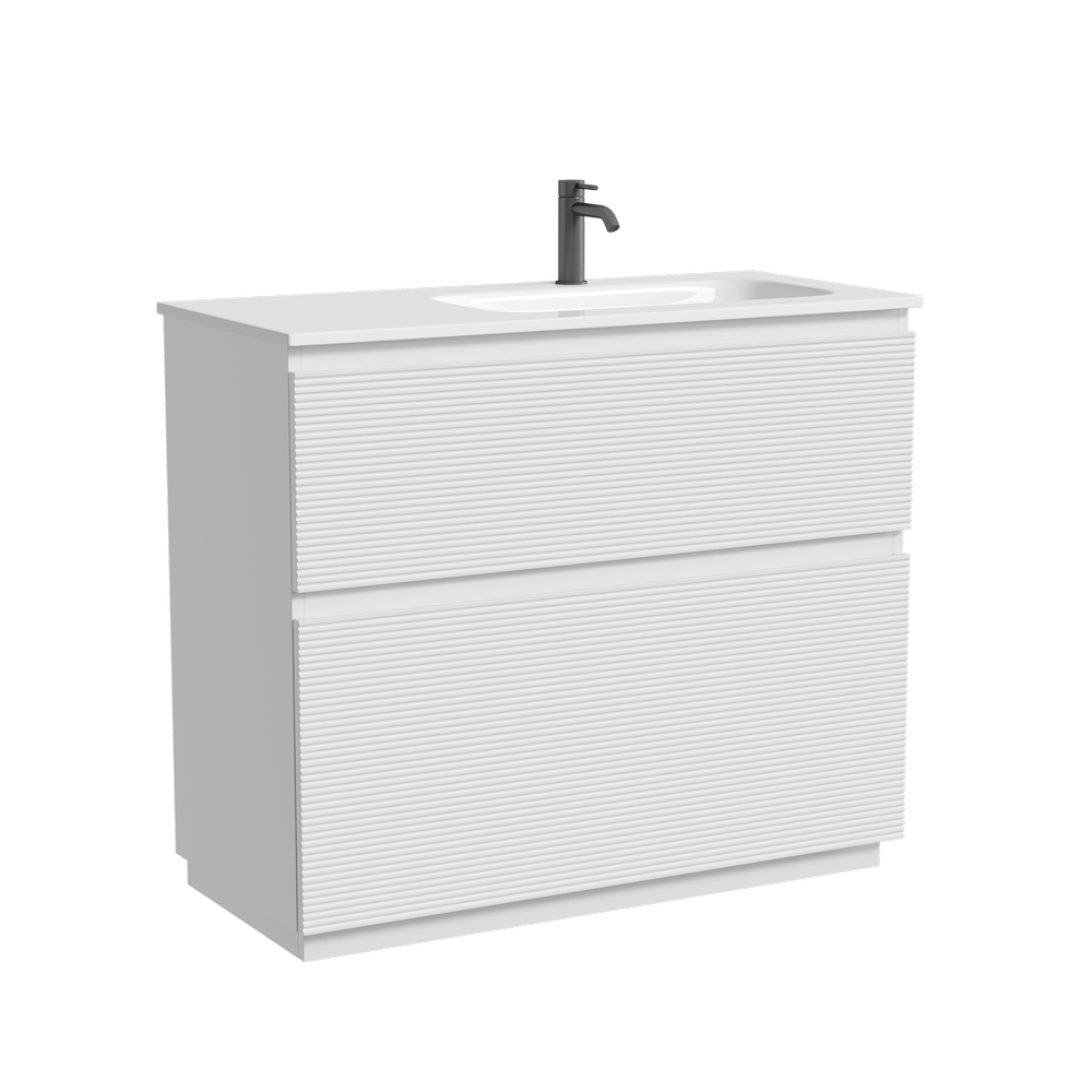 Тумба напольная SANCOS Folk Floor правая 995х445х850, c двумя ящиками оснащенными доводчиками, Bianco, арт.FL100FRW