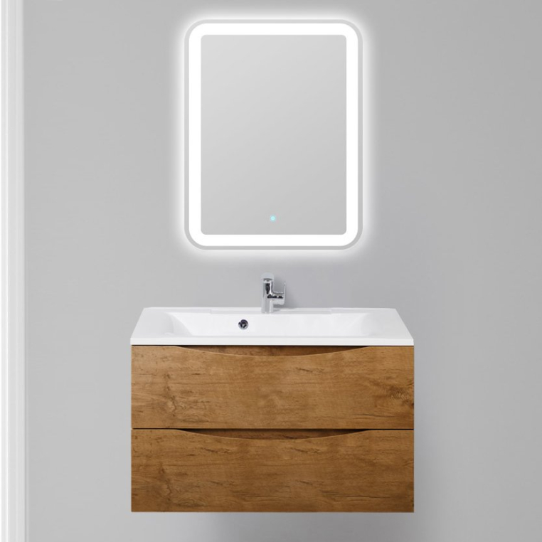 Комплект мебели BelBagno Marino 90 rovere nature (MARINO-900-2C-SO-RN-P+BB900/450-LV-MR-AST+SPC-MAR-600-800-LED-TCH)