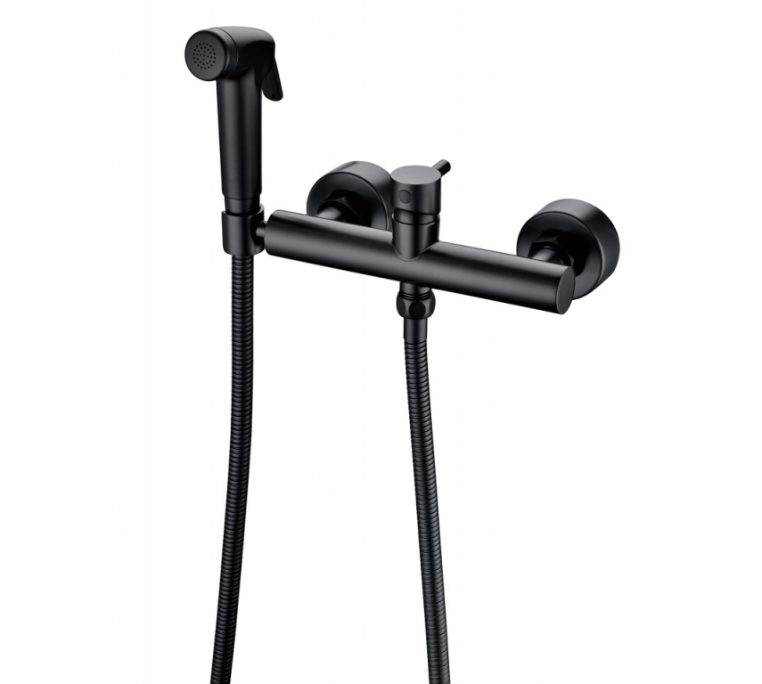 Смеситель с гигиеническим душем Bravat, черный Bravat D9141BW-RUS