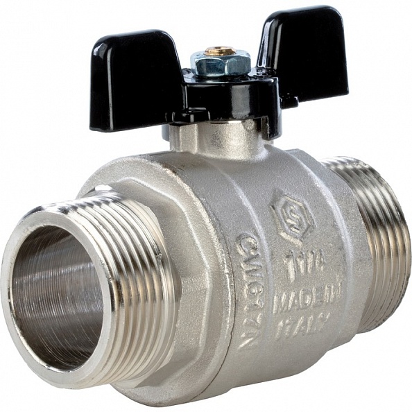 STOUT Кран шаровой полнопроходной, НР/НР, ручка бабочка 1 1/4" (SVB-0006-000032)