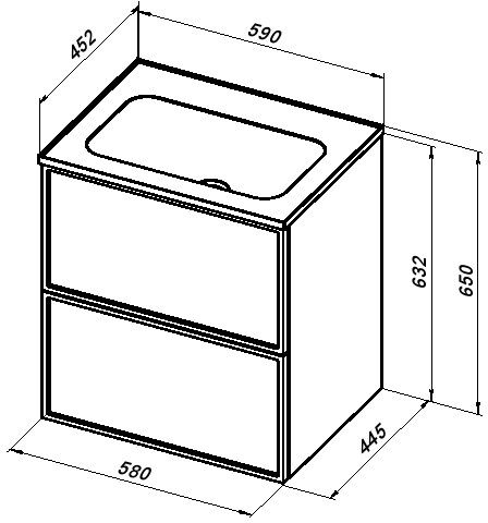 Тумба под раковину Aquanet Арт 60 мисти грин 00313274