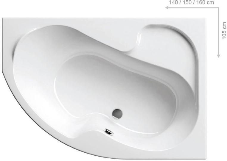 Акриловая ванна Ravak Rosa I 160x105 P CL01000000+CY55000000 с опорной конструкцией