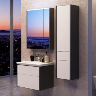 Комплект мебели Roca Ronda 60 белый глянец, антрацит (ZRU9302963+327472000+ZRU9302968)
