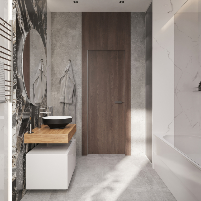 Мебель для ванной Stworki Ольборг 80 столешница дуб французский, без отверстий, с тумбой 80, с раковиной Vitra Water jewels