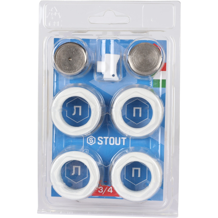 SKU-0111-000134 STOUT Универсальный монтажный комплект для подключения радиатора 3/4" RAL 9016