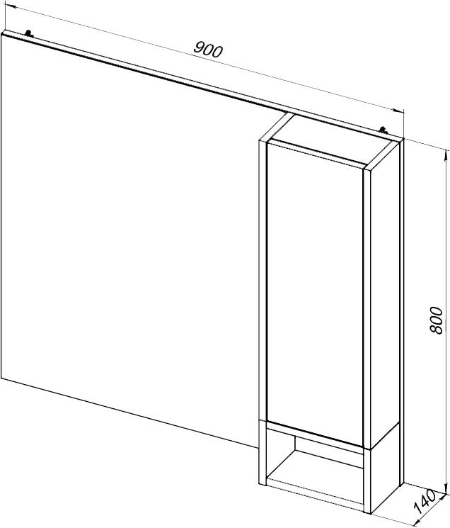 Зеркало Stworki Карлстад 90 R, дуб рустикальный (00249907)